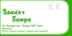 nandor bunya business card